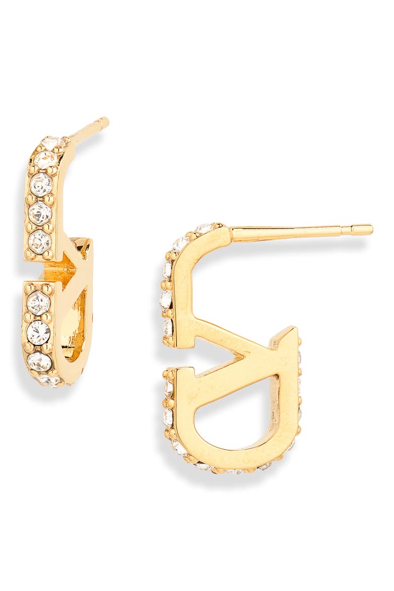 VLOGO Signature Swarovski® Crystal Earrings, Main, color, GOLD
