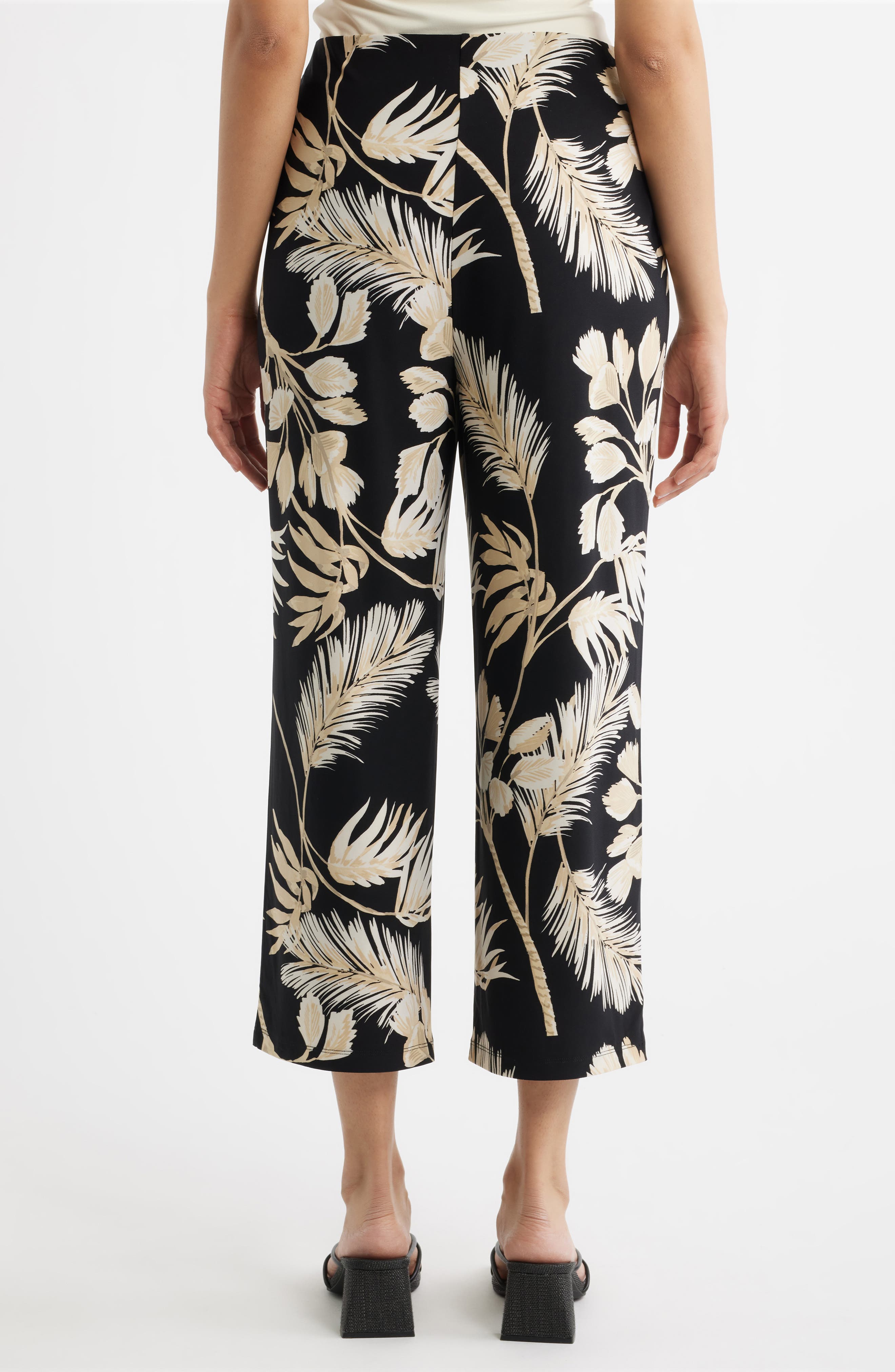 Print Knit Crop Wide Leg Pants - image 2