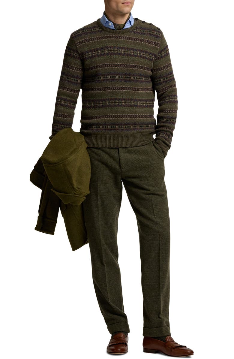 Ralph Lauren Purple Label Fair Isle Stripe Cashmere & Wool Crewneck Sweater, Alternate, color, Cortina Multi