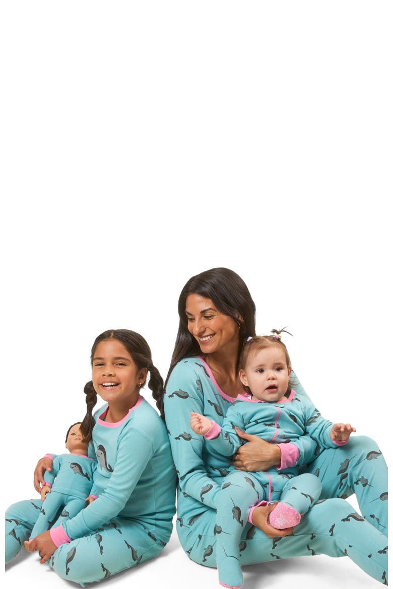 Women's Cotton Matching Family Pajamas, Wild Canvas Prints, Alternate, color, Whale