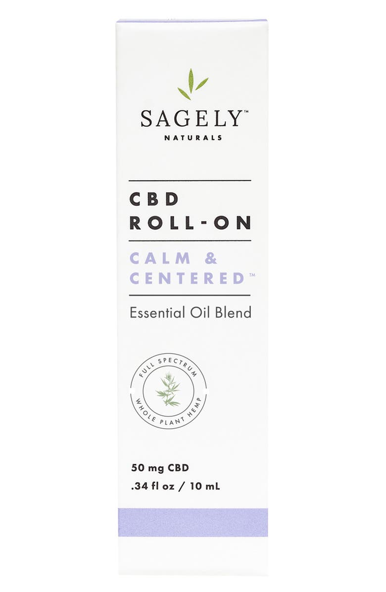 Sagely Naturals Calm & Centered CBD Roll-On Essential Oil Blend, Alternate, color, 