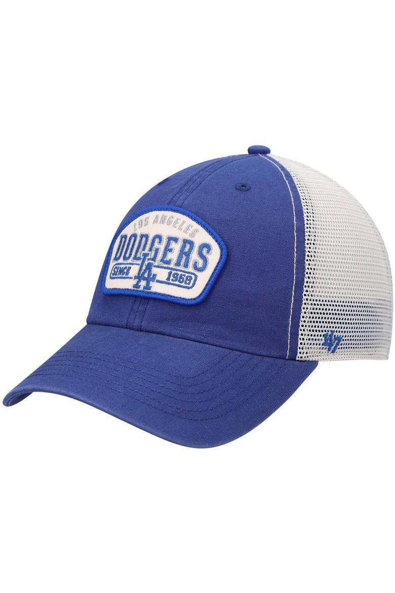 Men's '47 Royal Los Angeles Dodgers Penwald Clean Up Trucker Snapback Hat, Main, color, Royal