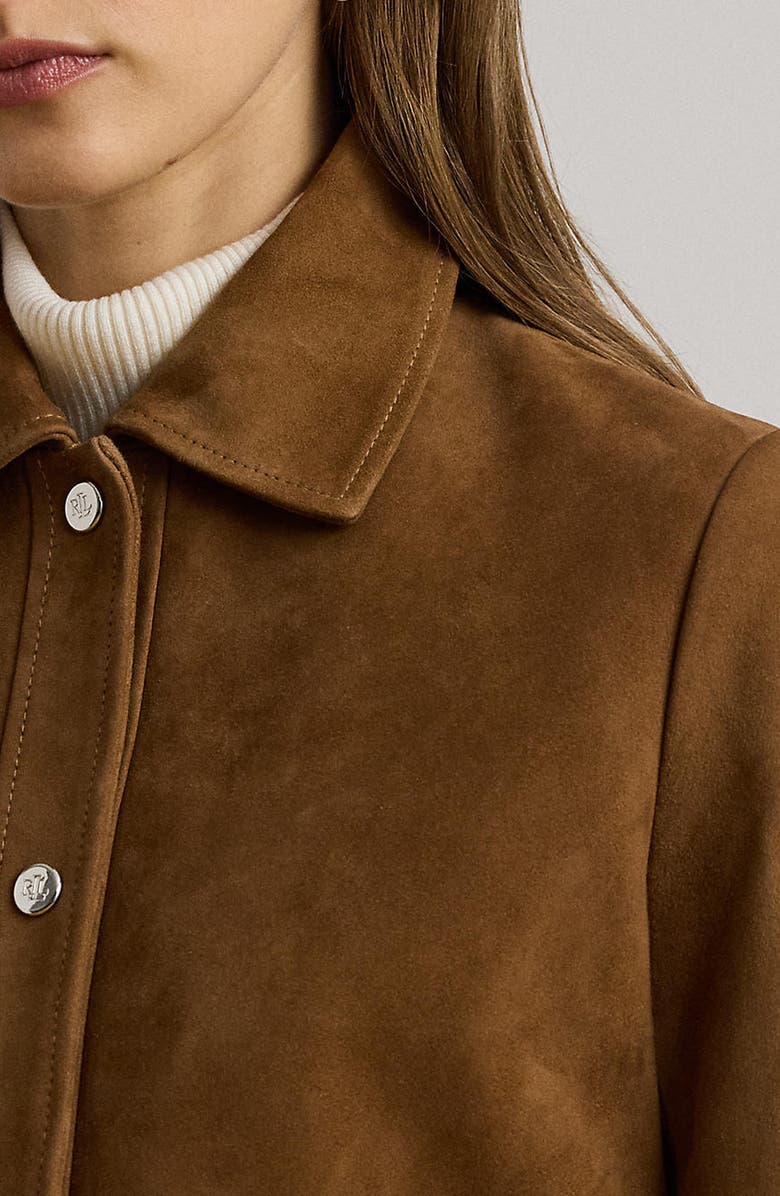 Lauren Ralph Lauren Suede Jacket, Alternate, color, Vicuna