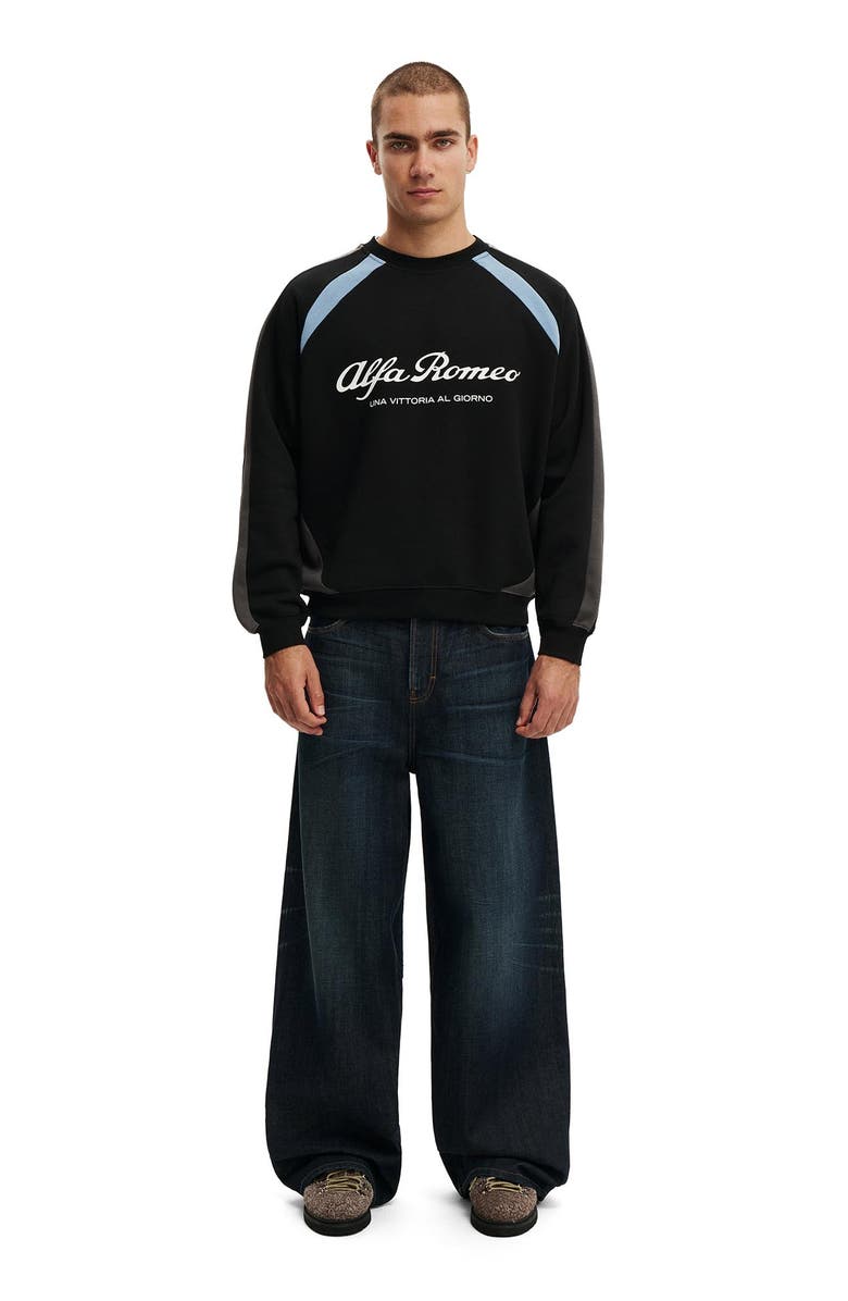 Cotton On Men's Box Fit Alfa Romeo Sweater, Alternate, color, Lcn Alf Black  Alfa Romeo -