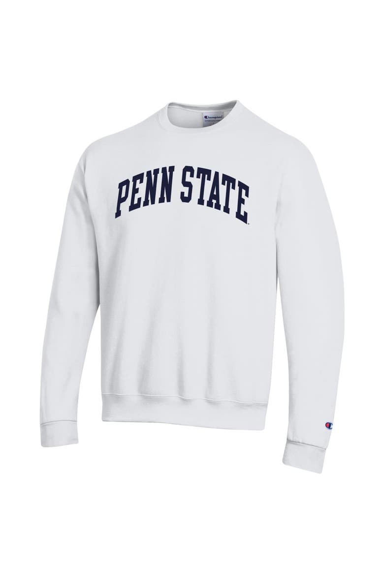 Men's Champion  White Penn State Nittany Lions Basic Arch Fleece Pullover Sweatshirt, Alternate, color, White