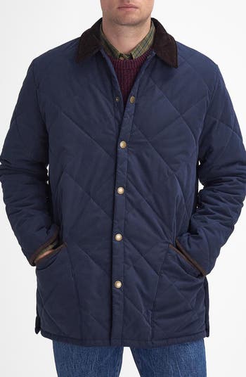 Newest Barbour Liddesdale Quilted Jacket Navy Blue Men L