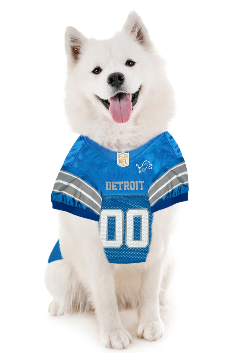 PETS FIRST Detroit Lions Mesh Dog Jersey, Alternate, color, Blue