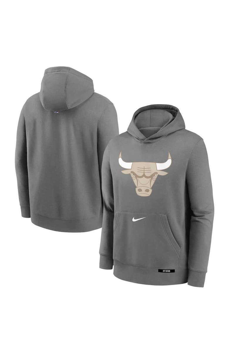 Nike Youth Nike  Steel Chicago Bulls 2024/25 City Edition Club Fleece Pullover Hoodie, Main, color, 