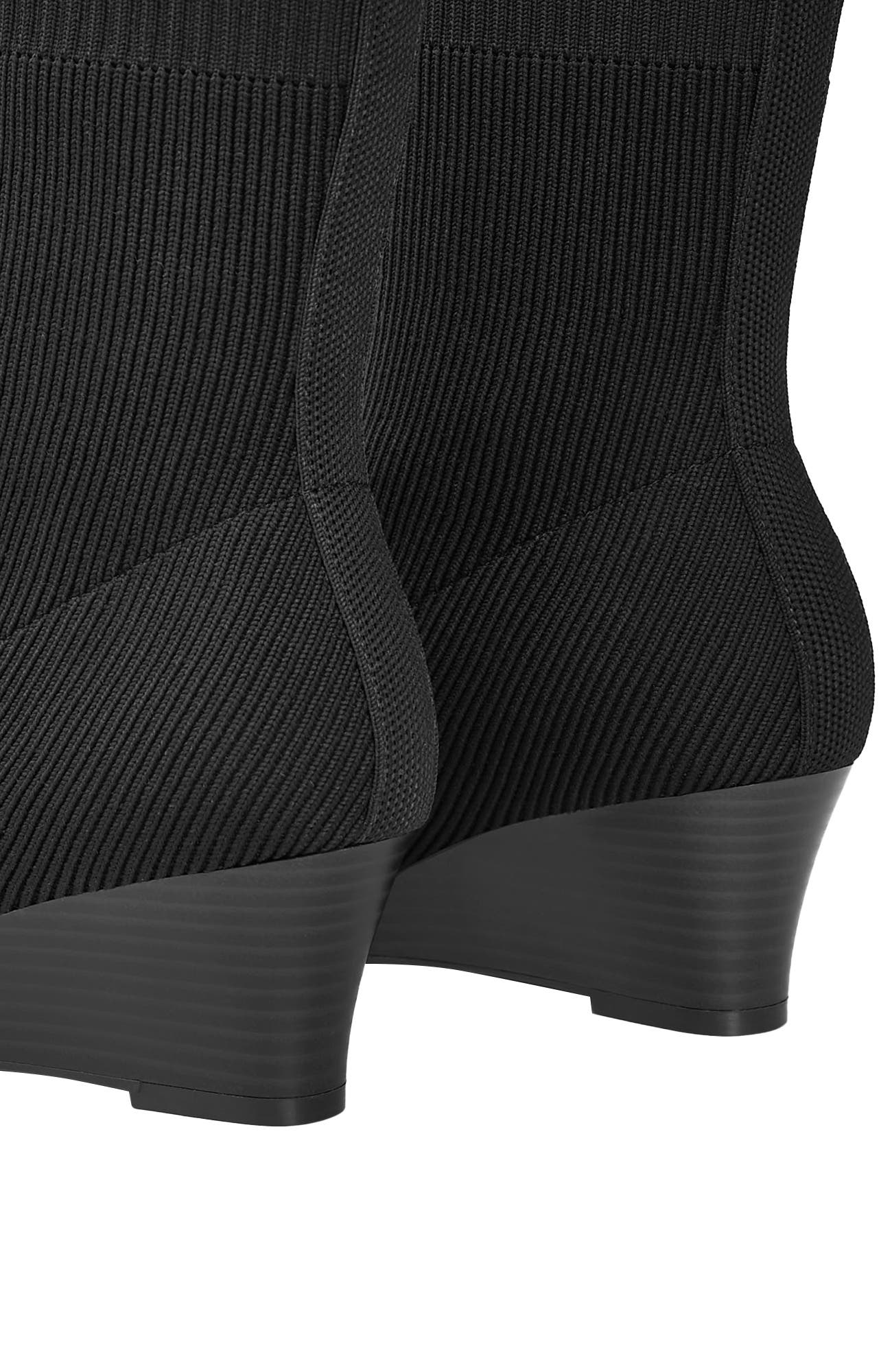 VIVAIA Margot Wedge Bootie Square-Toe Water-Repellent Boots, Alternate, color, Black