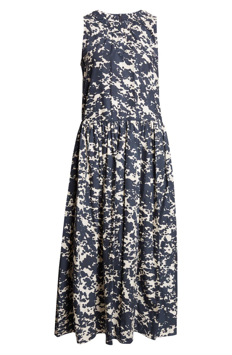Max Mara Teresa Print Cotton Midi Dress, Alternate, color, Ultramarine