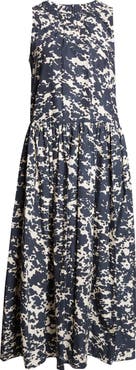 Max Mara Teresa Print Cotton Midi Dress
