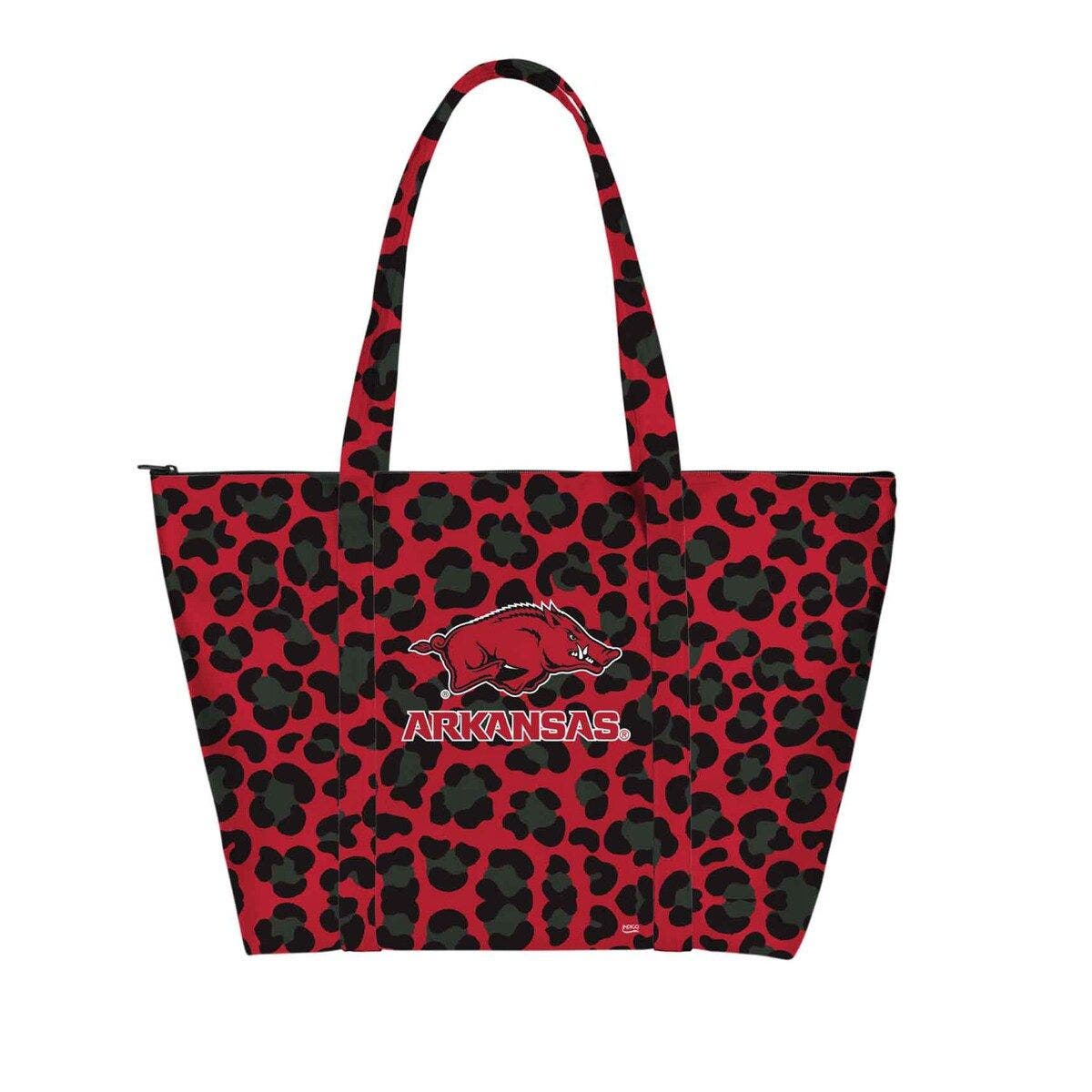INDIGO FALLS Arkansas Razorbacks Leopard Weekender Tote Bag, Main, color, 
