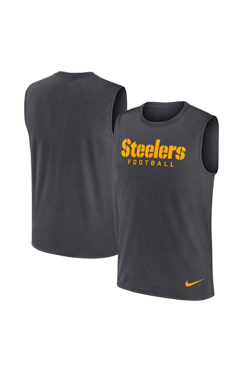 Nike Men's Nike Charcoal Pittsburgh Steelers Primetime Legend Performance Muscle Tank Top, Alternate, color, 