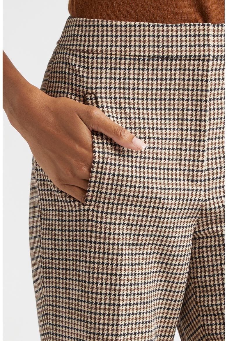 Arte Houndstooth Check Crop Pants, Alternate, color, SAND BLACK