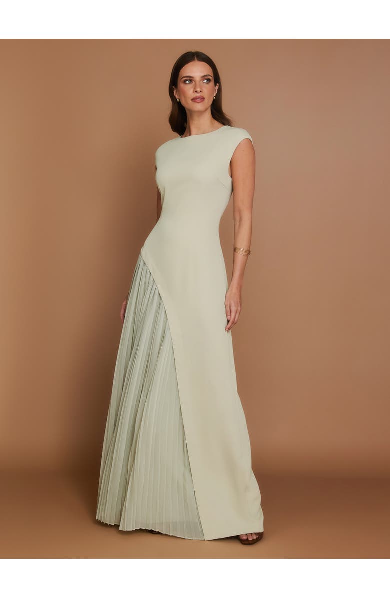 Six Stories Pleated Skirt Cap Sleeve Maxi Dress, Alternate, color, Pistachio