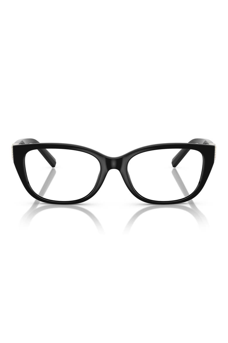 54mm Pillow Optical Glasses, Main, color, SHINY BLACK