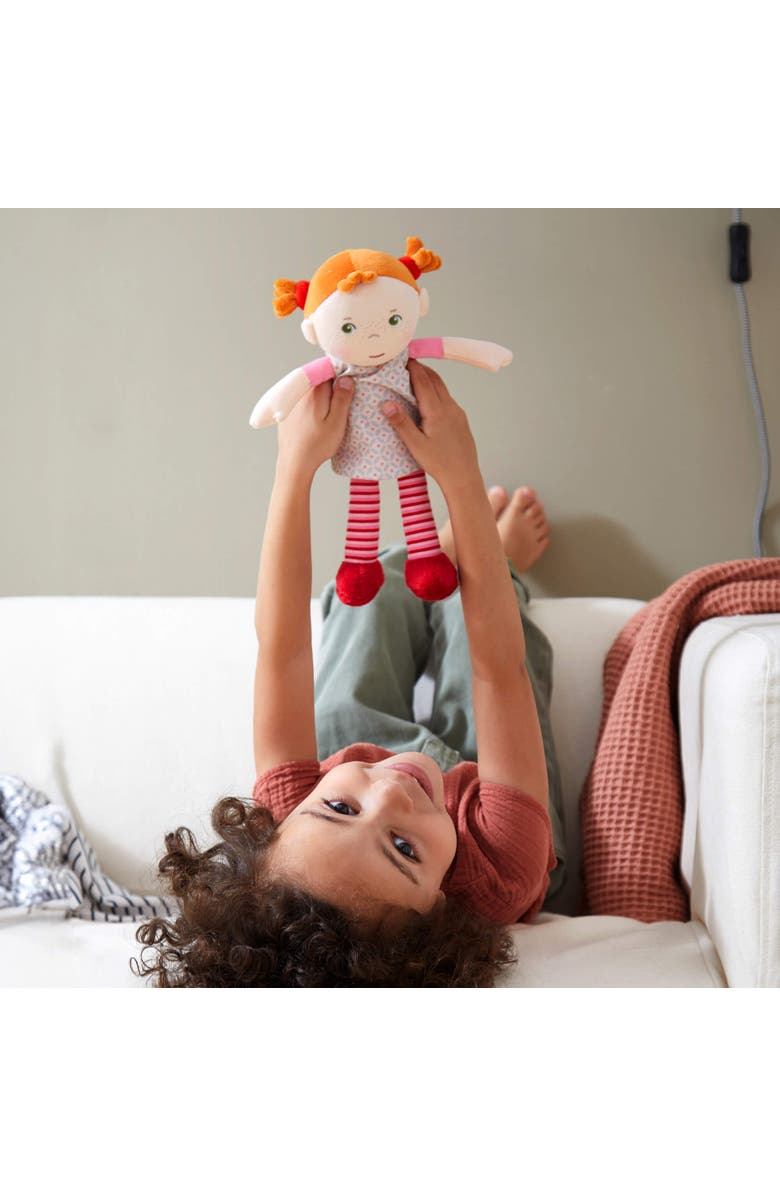 HABA Soft Baby Doll Roya - 10" Rag Doll with Red Pigtails, Pink Dress - Machine Washable HABA Doll - Ideal Soft Doll for 2 Year Old Girls, Alternate, color, Multi