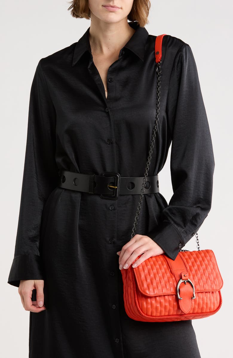 Longchamp Amazone Small Quilted Leather Crossbody Bag, Alternate, color, Poppy