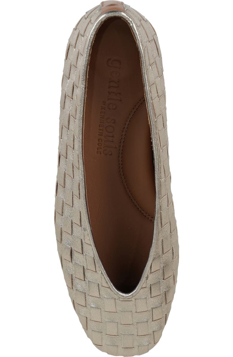 Gentle Souls Willow Woven Flat, Alternate, color, Gravel Leather