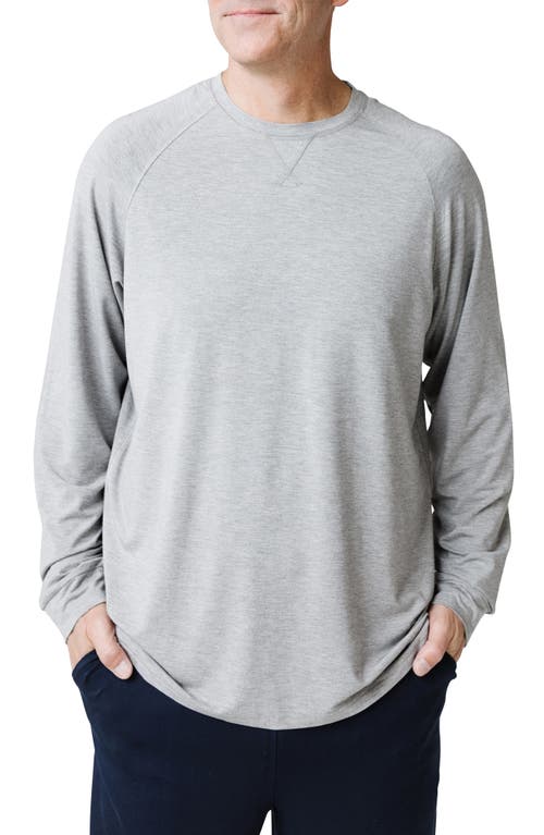 Cozy Earth Stretch Long Sleeve Crewneck T-Shirt in Heather Grey 
