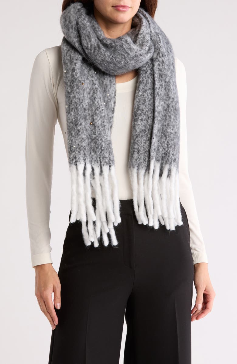 EMBELLISHED Pearl SCARF, COCONUT