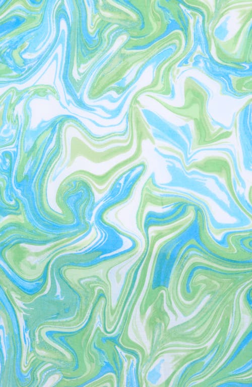 Area Stars Swirl Print Scarf In Green