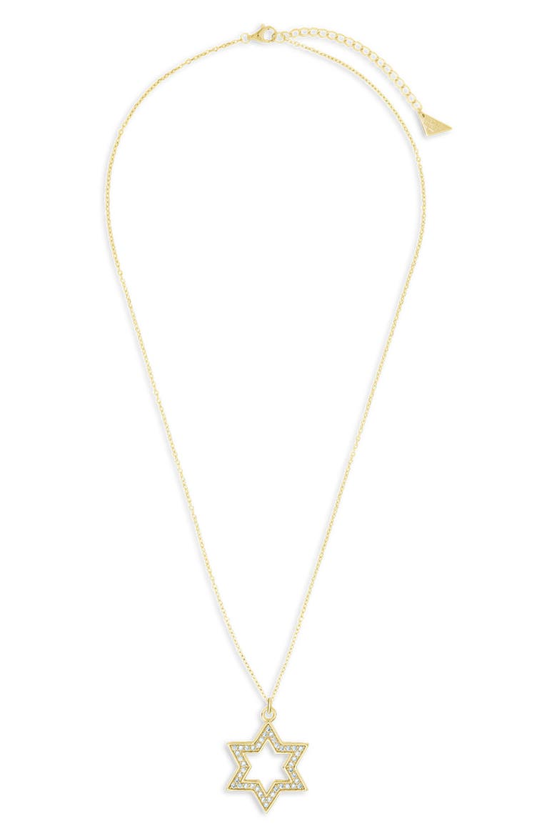Pave Star of David Pendant Necklace, Alternate, color, GOLD