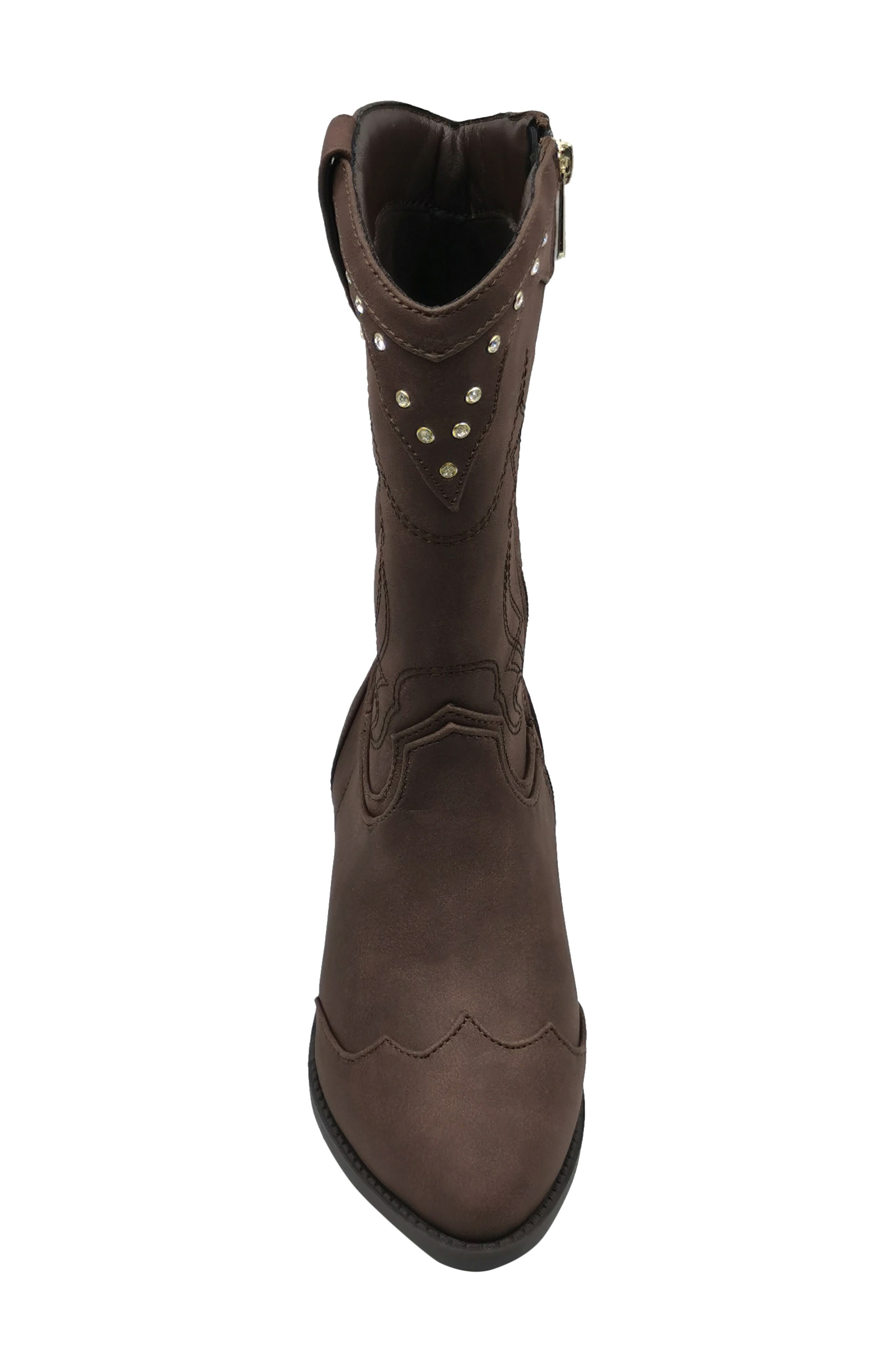 Kids' Westerly Rise Cowboy Boot, Alternate, color, DARK BROWN