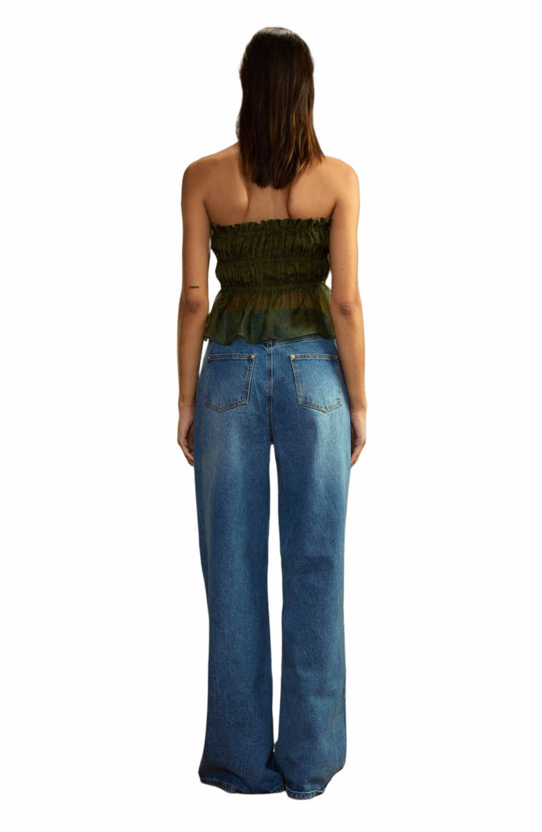 Cynthia Rowley Buckle Up Silk Organza Top, Alternate, color,