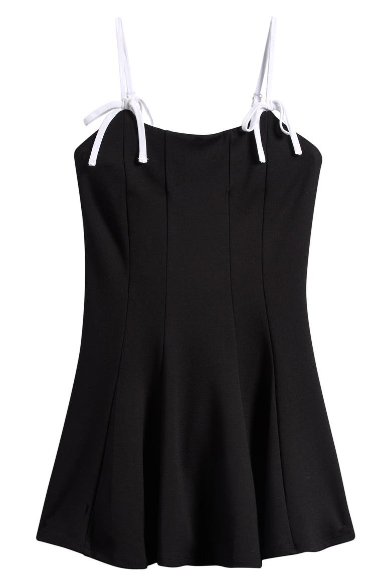 Kids' Bow Detail Skater Dress, Main, color, BLACK