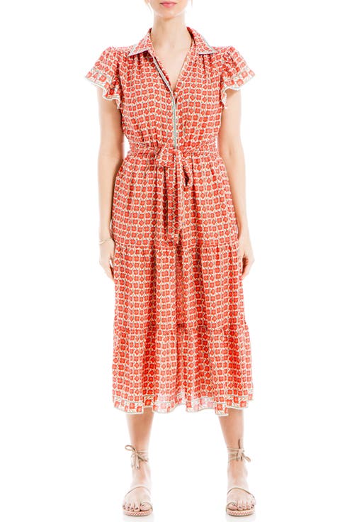 Floral Tie Front Shirtdress