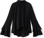 MANGO Flare Sleeve Top