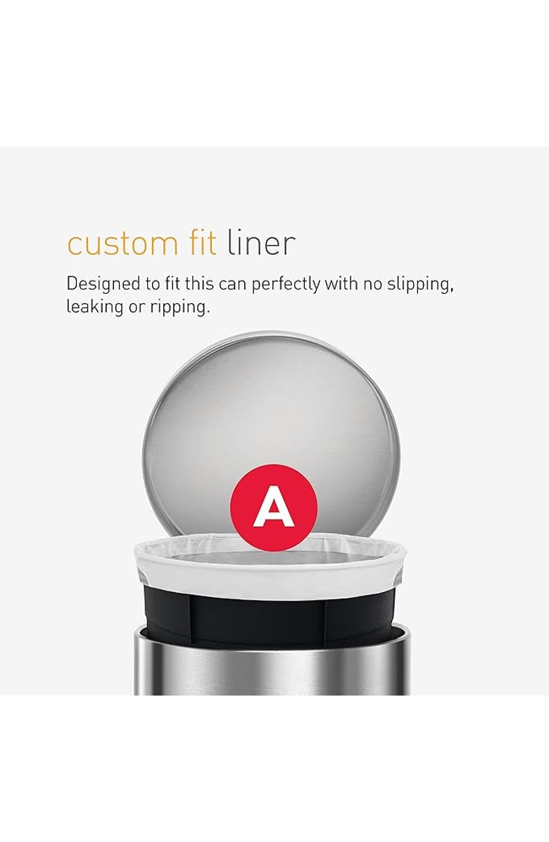 simplehuman Code A Custom Fit Liners with Quick Dispense Packs, Alternate, color, 150 Liners