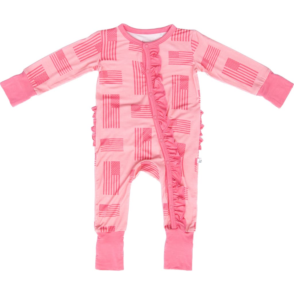 Shop Laree + Co Kenzie Ruffle Convertible Footie In Pink