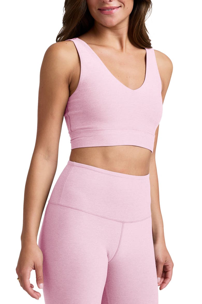 Space Dye Longline Sports Bra, Alternate, color, FROSTY PINK HEATHER
