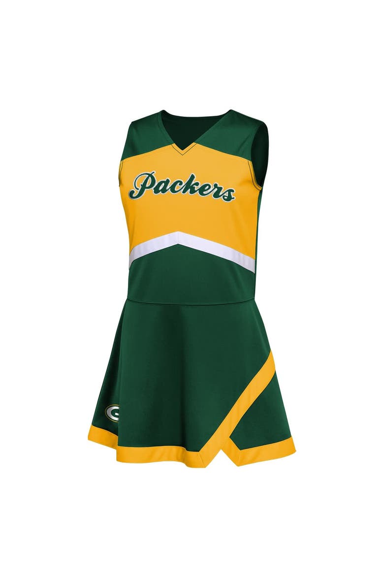 Girls Preschool Green Green Bay Packers Two-Piece Cheer Captain Jumper Dress with Bloomers Set, Alternate, color, Green