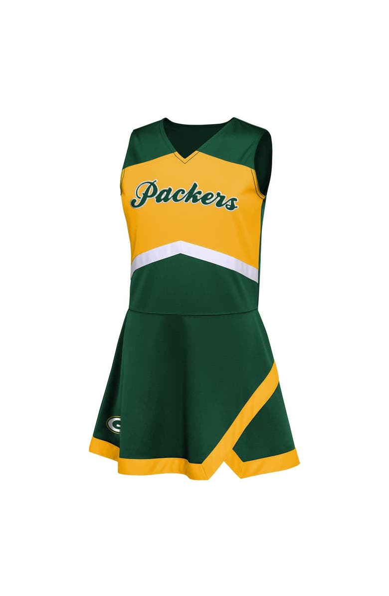Outerstuff Girls Preschool Green Green Bay Packers Two-Piece Cheer Captain Jumper Dress with Bloomers Set, Alternate, color, Green