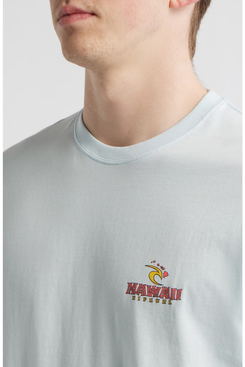 Hawaii Rooster Cotton Graphic T-Shirt, Alternate, color, GLACIER BLUE
