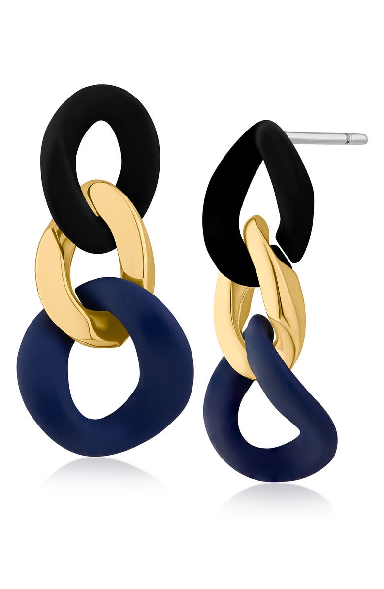 JARDIN Three-Tone Graduated Link Drop Earrings, Main, color, 