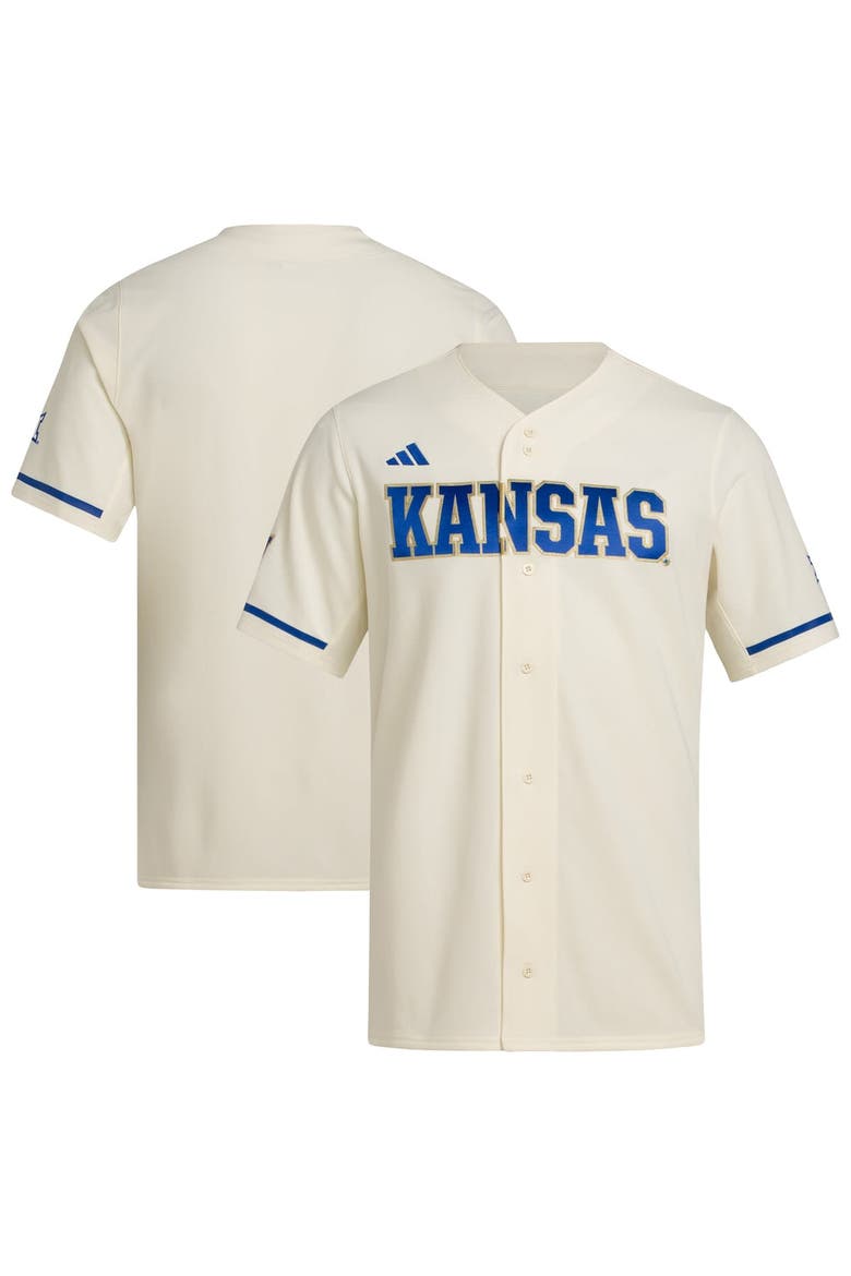 Men's adidas  Cream Kansas Jayhawks Replica Baseball Jersey, Alternate, color, Cream