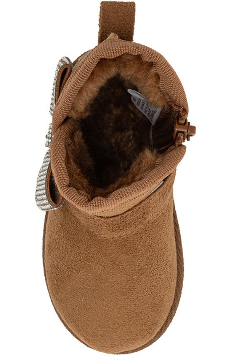 bebe Kids' Bow Embellished Winter Boot, Alternate, color, Cognac
