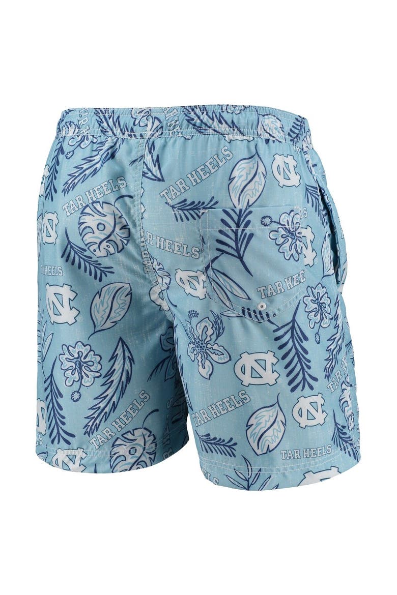Men's Wes & Willy Carolina Blue North Carolina Tar Heels Vintage Floral Swim Trunks, Alternate, color, Light Blue