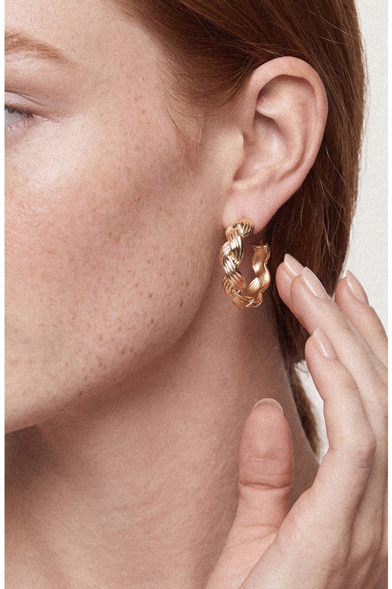 Modern Day Twist Hoop Earrings, Alternate, color, GOLD
