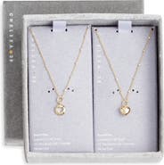 Chelsea28 Set of Two Demi Fine Mommy & Me Puffed Heart Pendant Necklaces