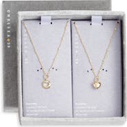Chelsea28 Set of Two Demi Fine Mommy & Me Puffed Heart Pendant Necklaces
