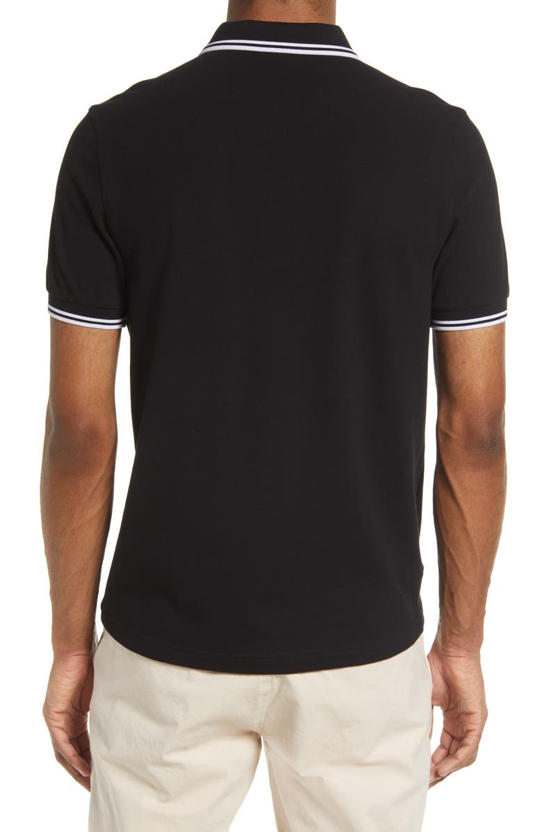 Fred Perry Extra Trim Fit Twin Tipped Piqué Polo, Alternate, color, Black