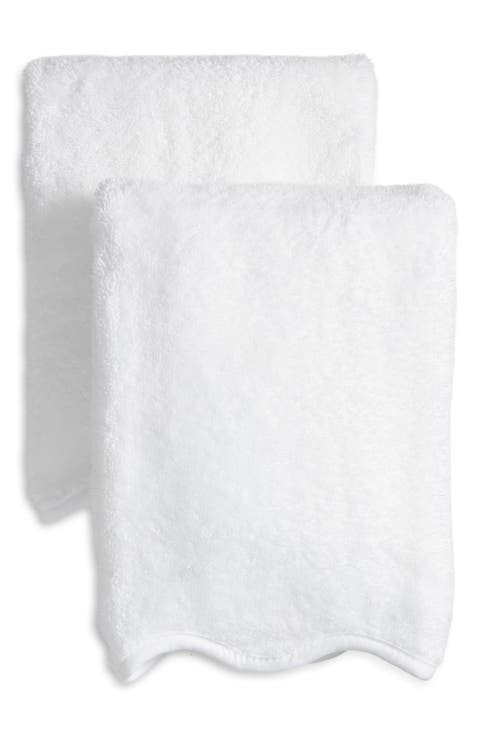 2-Pack Scalloped Organic Cotton Terry Hand Towels