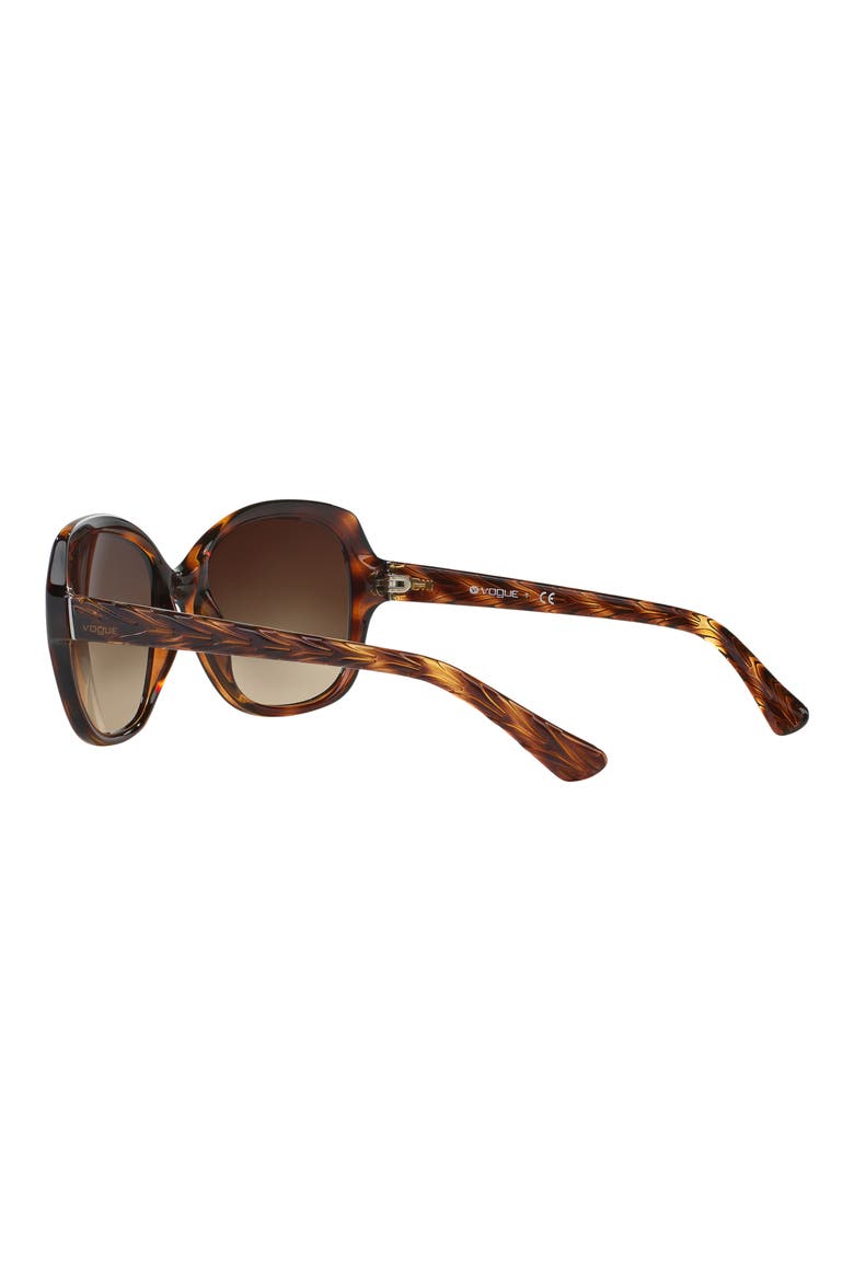 56mm Gradient Square Sunglasses, Alternate, color, DARK HAVANA