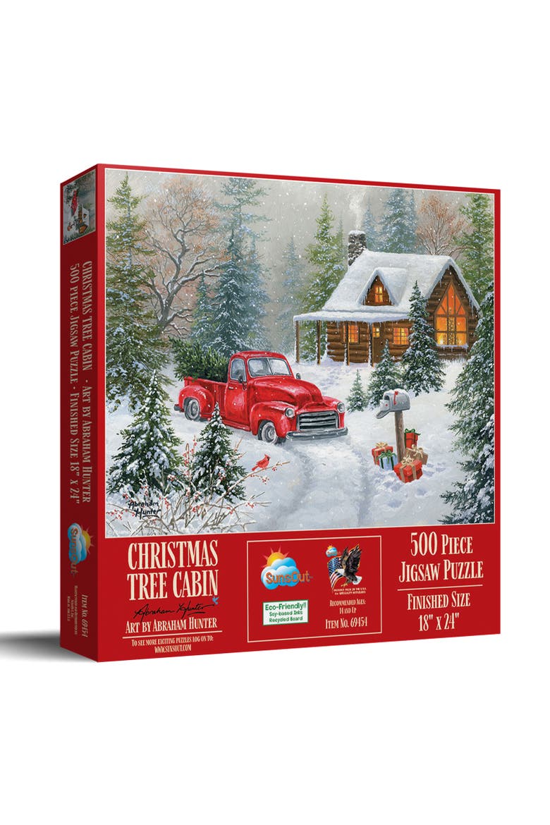 Christmas Tree Cabin 500 piece Jigsaw Puzzle for Adults, Main, color, Multicolor