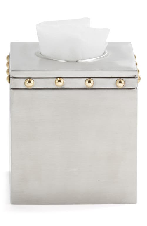 Roselli Trading Company Rivets Tissue Box Cover In Silver